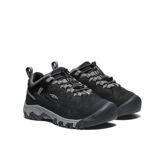 Keen Big Kid's Targhee IV Low Waterproof Boot - Black/Steel Grey