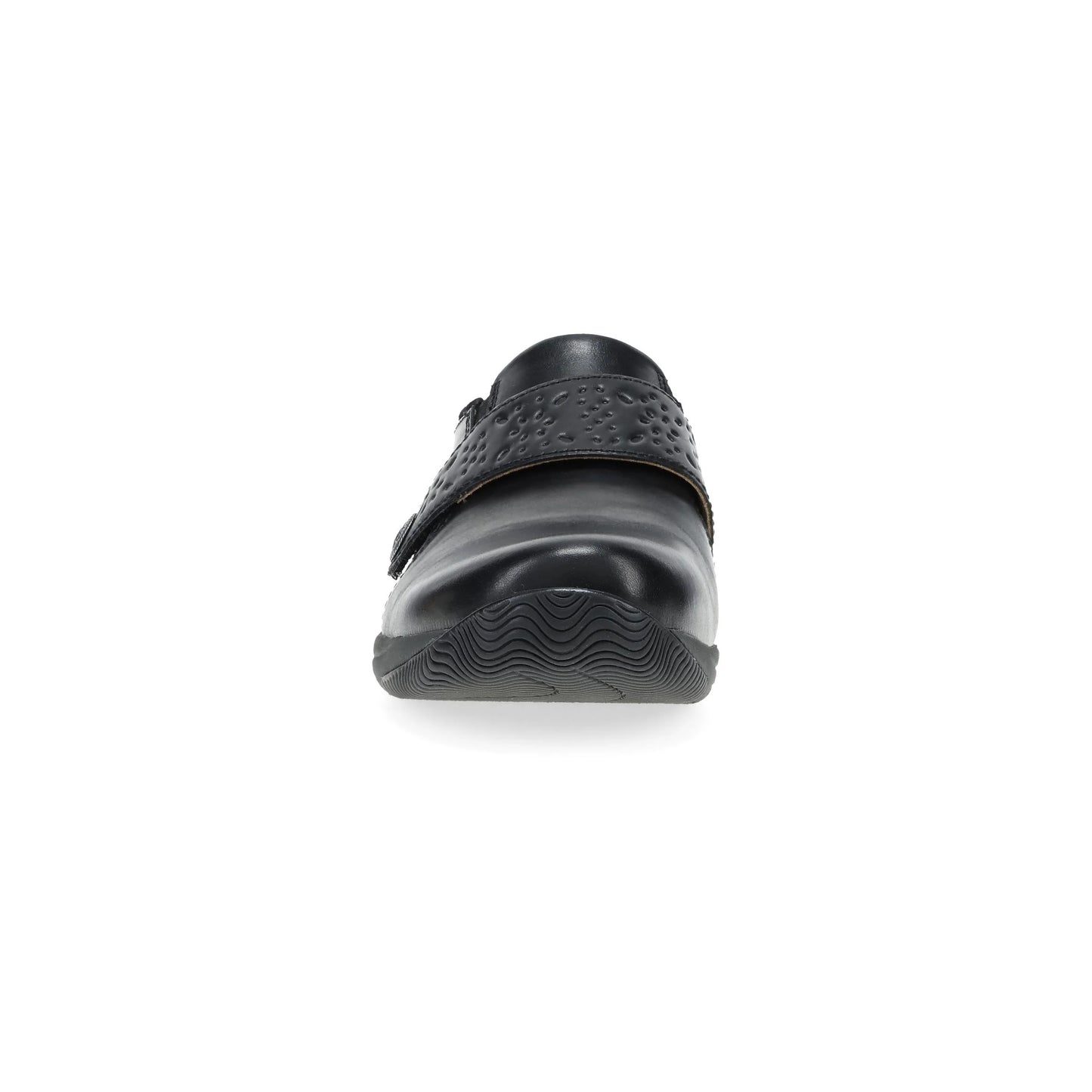 Dansko Women's Sallie Slip Resistant Adjustable Shoe - Black Waxy Burnished