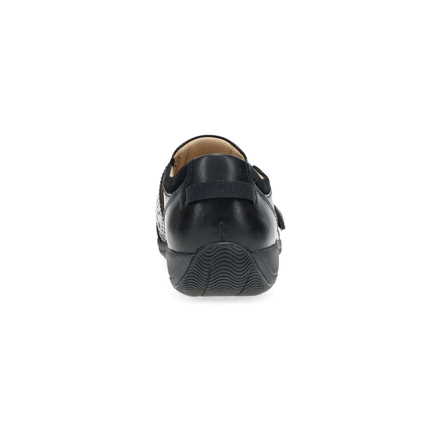 Dansko Women's Sallie Slip Resistant Adjustable Shoe - Black Waxy Burnished