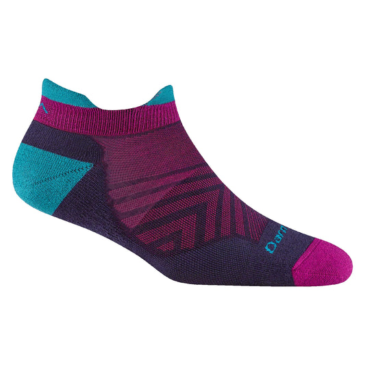 Darn Tough Women's Run No Show Tab Cushioned Ultra-Lightweight Running Socks - Blackberry