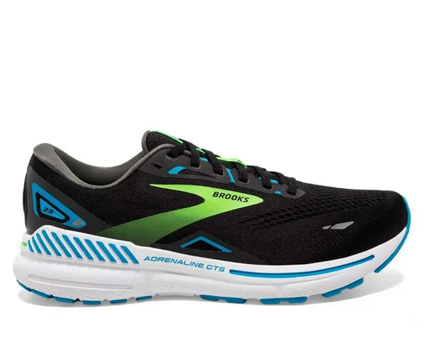 Brooks Men's Adrenaline GTS 23 Sneaker - Black/Hawaiian Ocean/Green