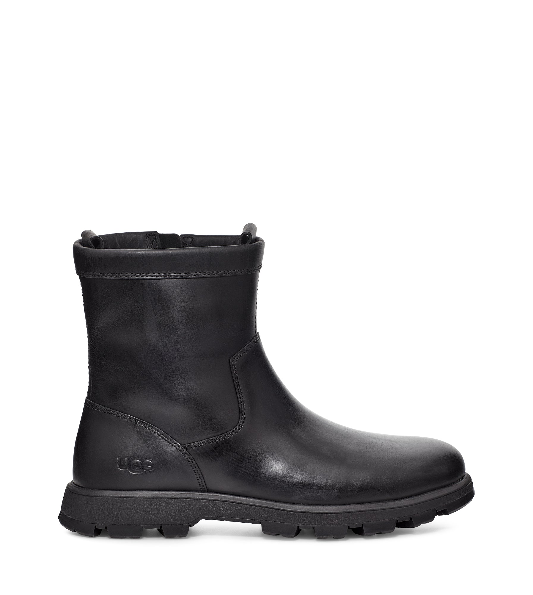 Mens black leather ugg boots best sale