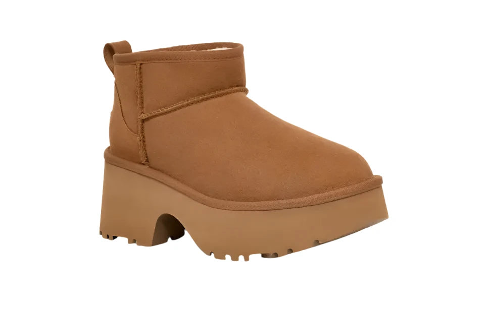 UGG® Women's Classic Ultra Mini New Heights Boot - Chestnut