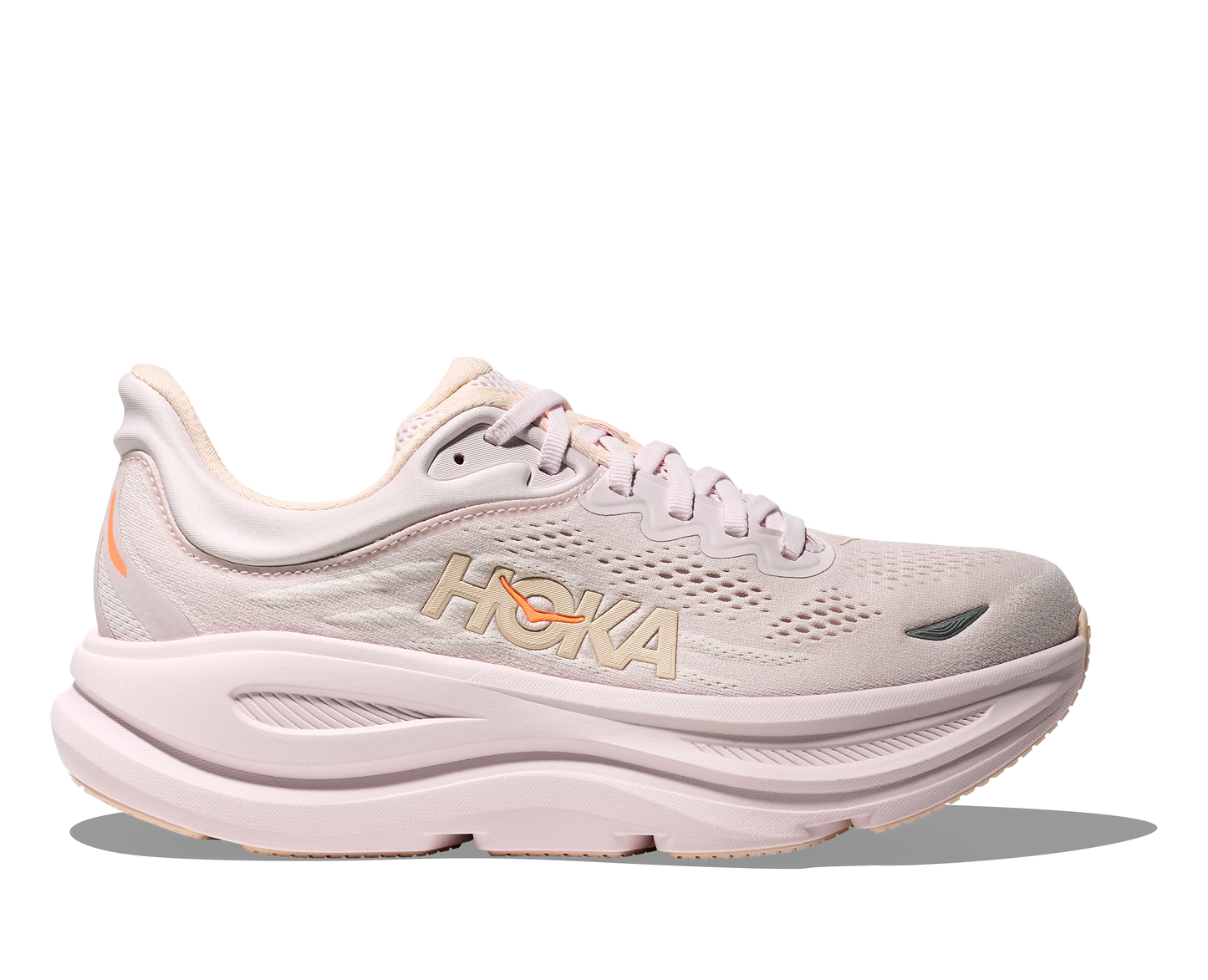 Hoka Women's Bondi 9 Sneaker - Lilac cream / Tangerine glow