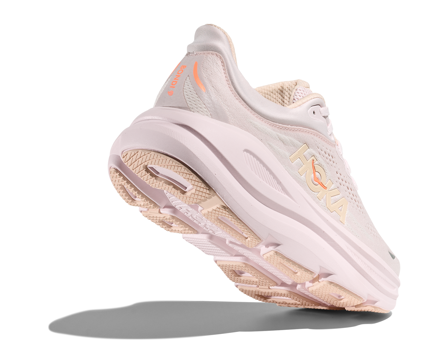 Hoka Women's Bondi 9 Sneaker - Lilac cream / Tangerine glow