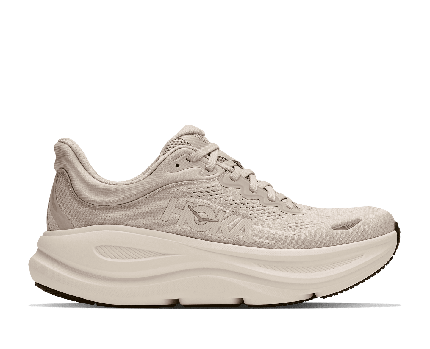 Hoka Women's Bondi 9 Running Shoe - River Rock Grey/Alabaster