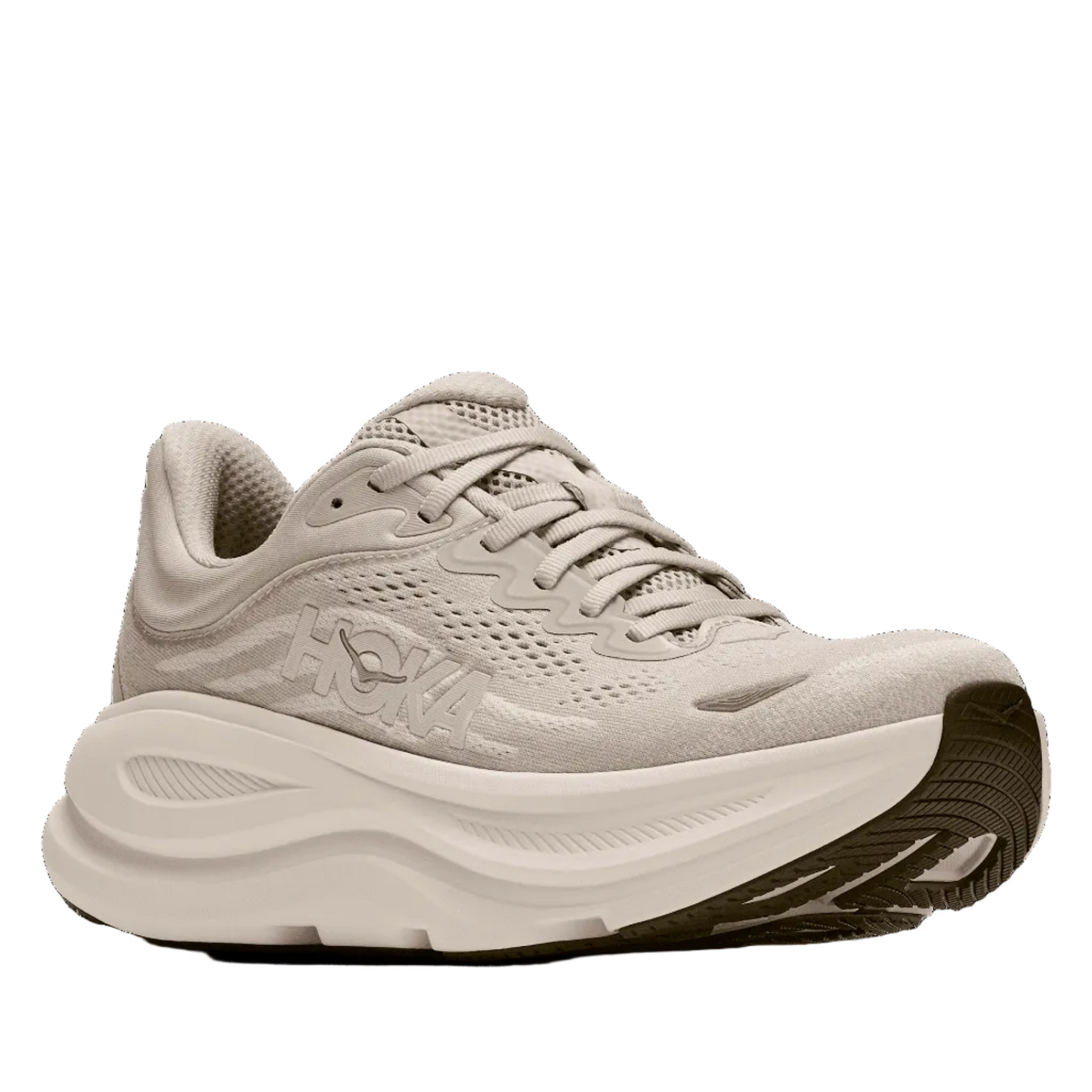 Hoka Women's Bondi 9 Running Shoe - River Rock Grey/Alabaster