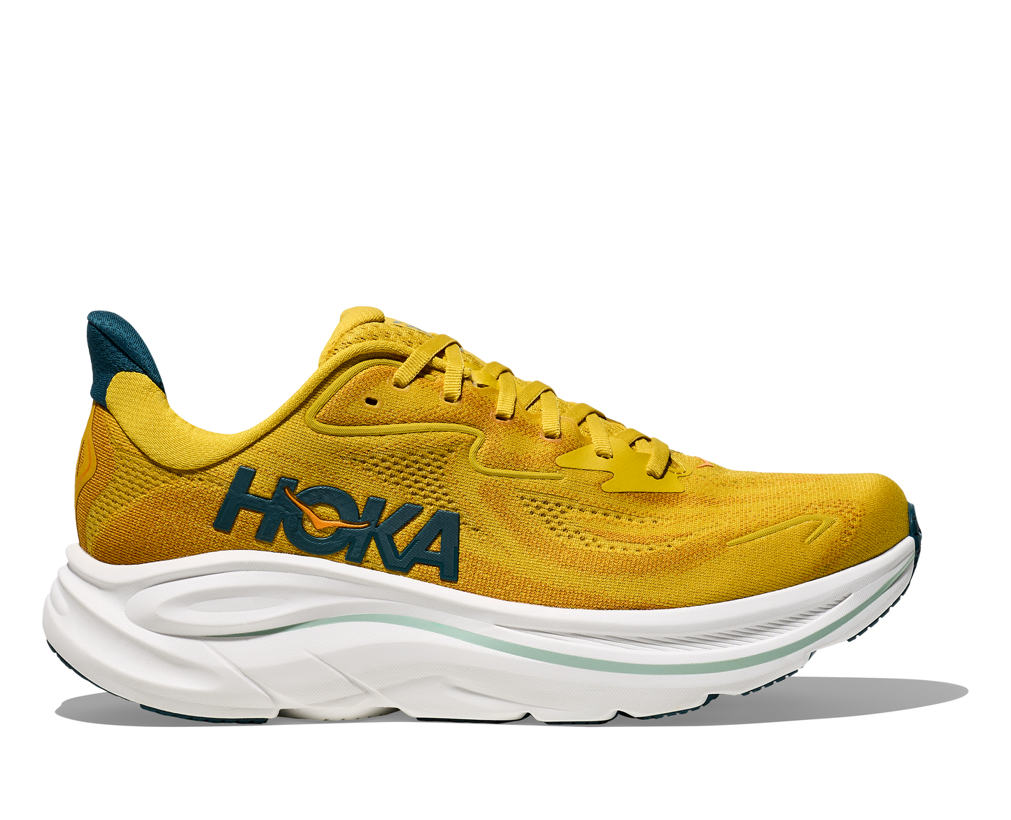 Hoka Men's Clifton 10 Running Shoes - Yellow Gold / Tidal Wave