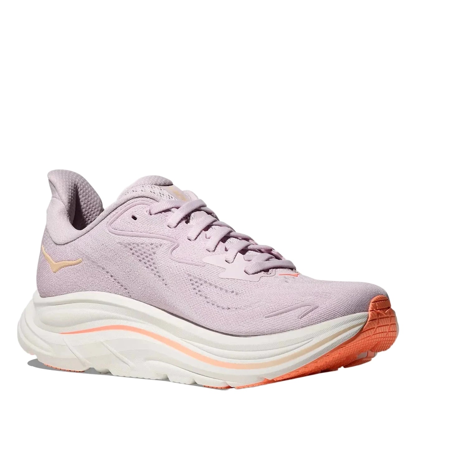 Hoka Women's Clifton 10 Sneakers- Lilac cream / tangerine glow