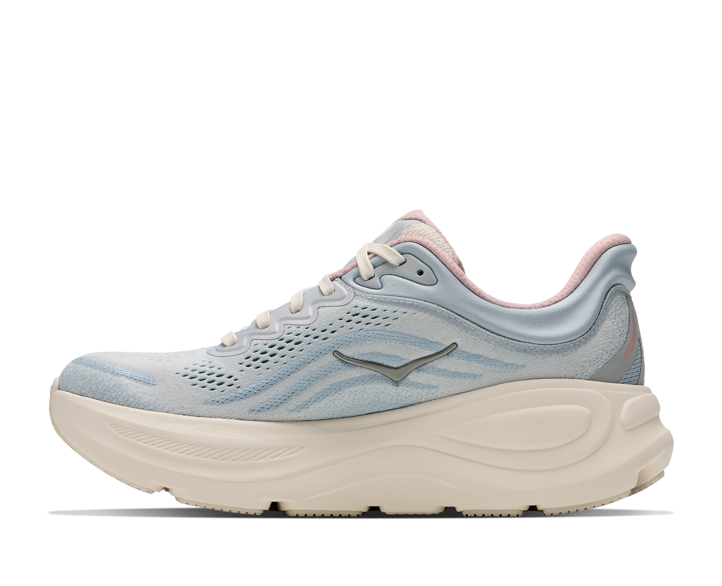 Hoka Women's Bondi 9 GLM Running Shoe- Alabaster/Mineral Blue