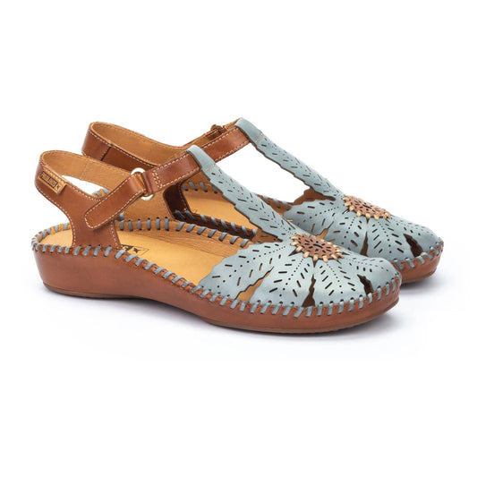 Pikolinos Women's Puerto Vallarta Semi-Open Toe Wedge Sandal - Denim