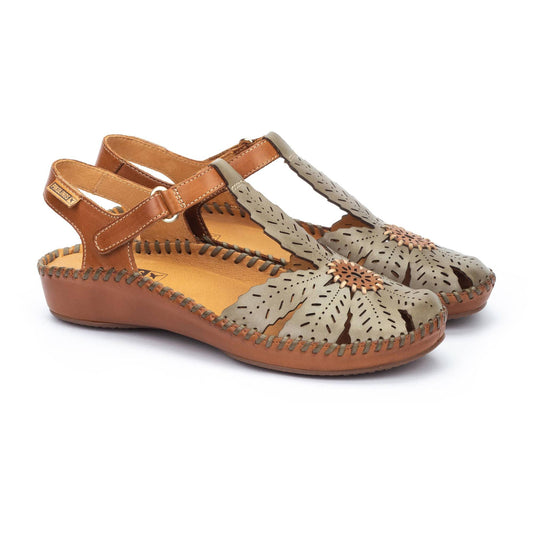 Pikolinos Women's Puerto Vallarta Semi-Open Toe Wedge Sandal - Sage