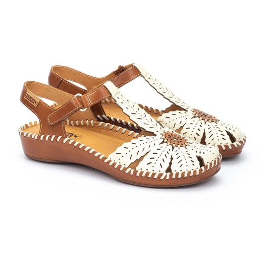 Pikolinos Women's Puerto Vallarta Semi-Open Toe Wedge Sandal - Nata