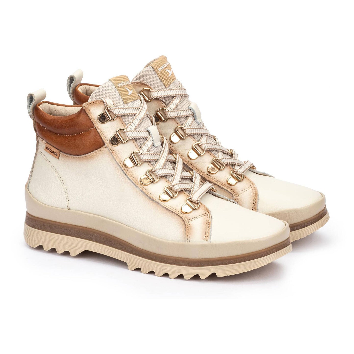 Pikolinos Women's Vigo Lace Up Boots - Natural