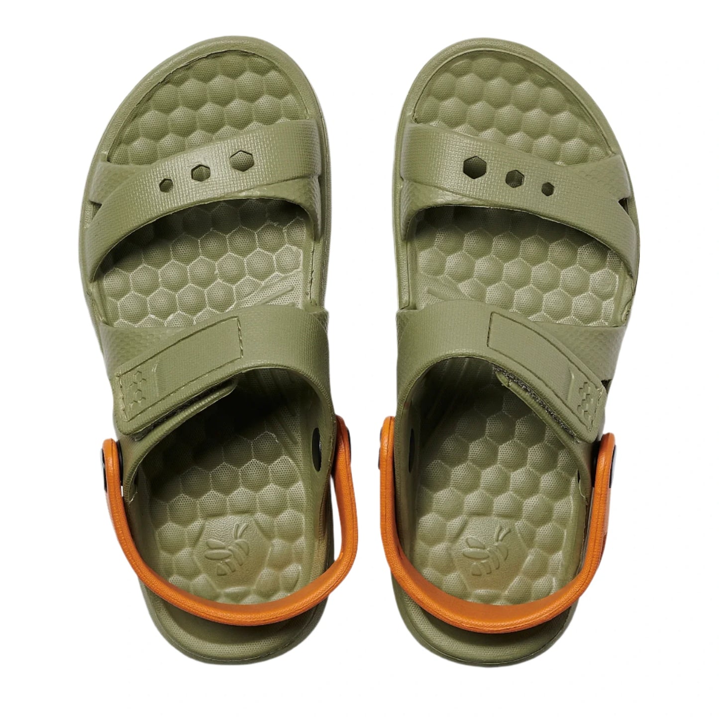 Joybees Kids (Sizes Child 4-13/Junior 1-2) Adventure Sandal - Olive/Burnt Orange