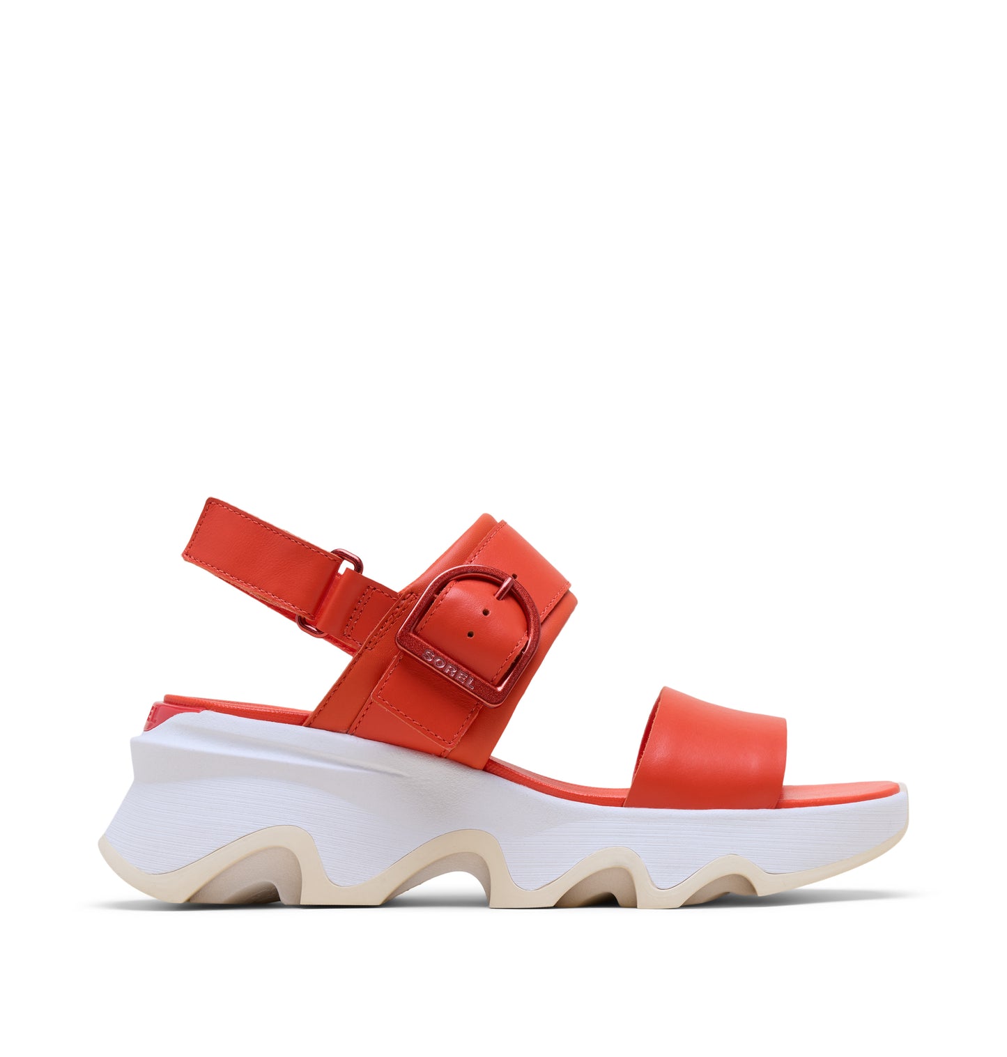 Sorel Women's Kinetic Impact Wedge Sandal - Crimson Fire/Honey White