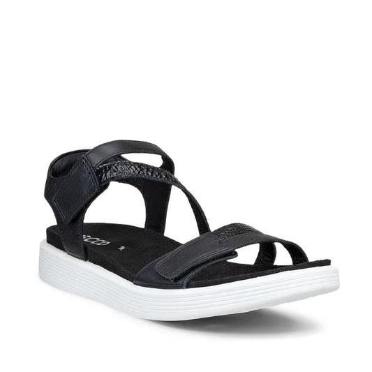 ECCO Women's Soft 3 Strap Sandal - Black
