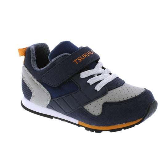Tsukihoshi Kids Velcro Racer - Navy/Oragne (Childs Sizes 7 to 13)
