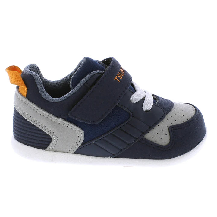 Tsukihoshi Baby Velcro Racer - Navy/Orange (Baby Sizes 3 to 6.5)