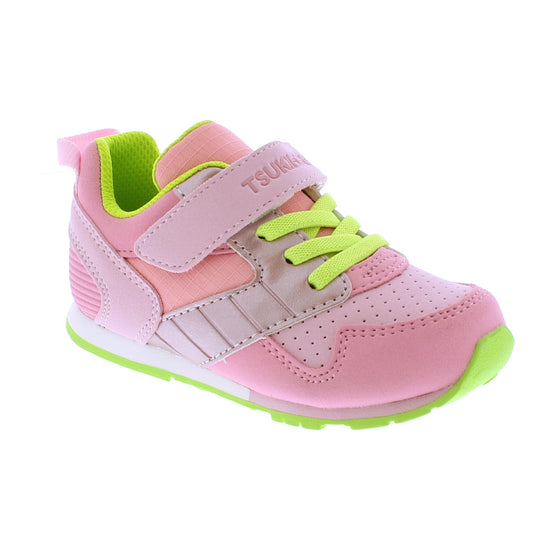 Tsukihoshi Child (Sizes 7 to 13) Racer Sneaker - Pink/Apple