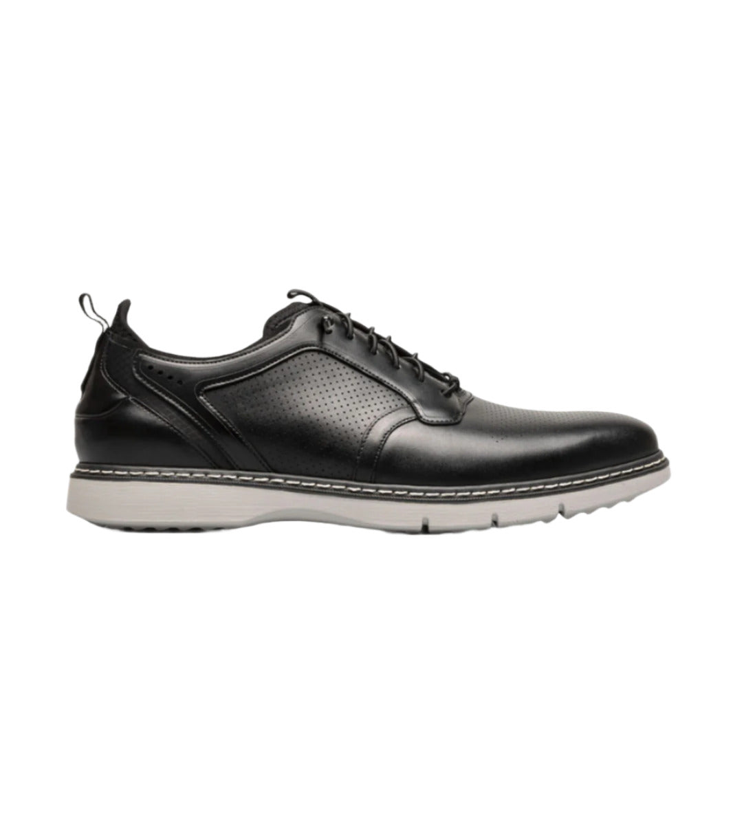 Stacy Adams Men's Sync Plain Toe Elastic Lace Up Casual Loafer - Black