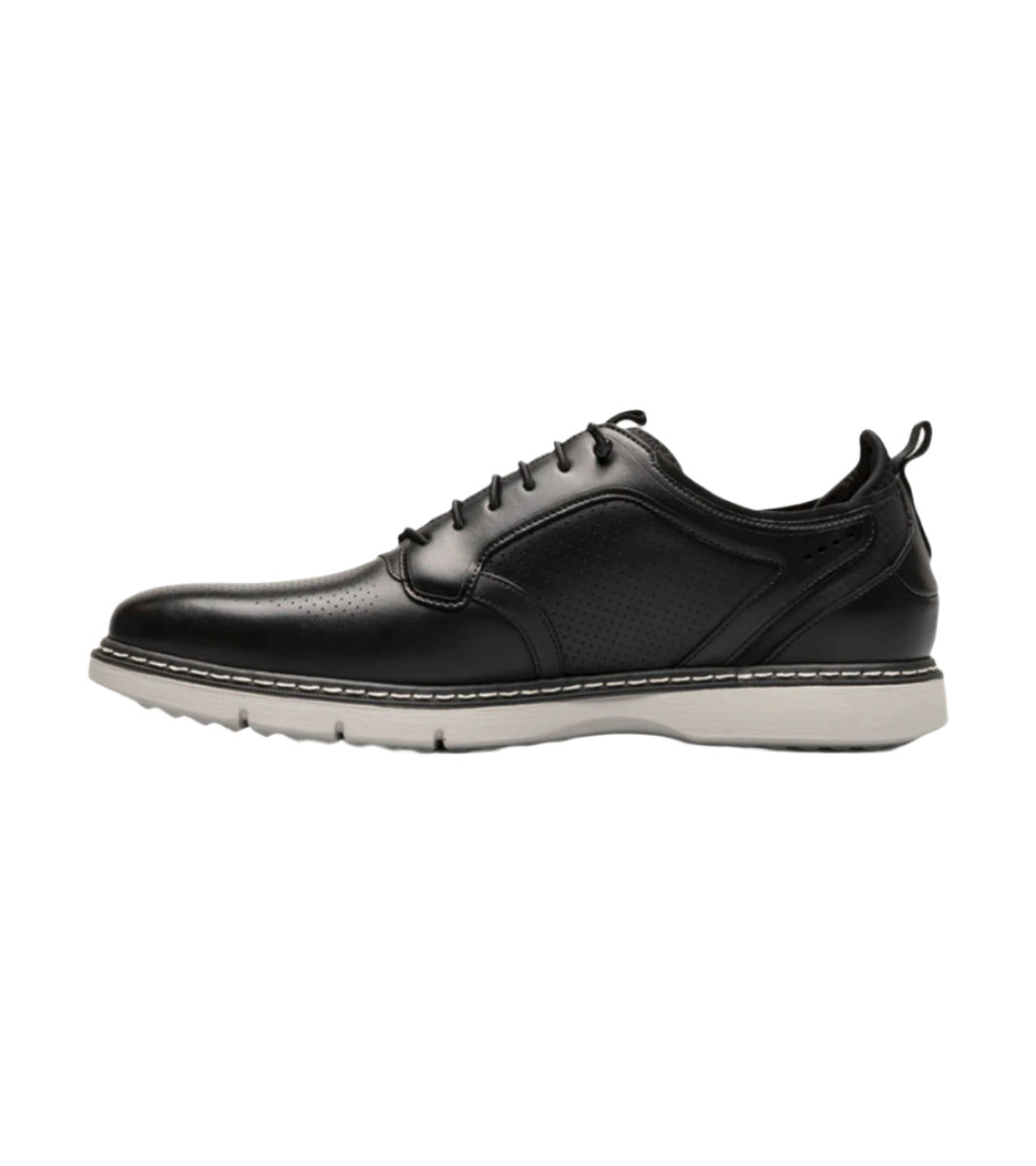 Stacy Adams Men's Sync Plain Toe Elastic Lace Up Casual Loafer - Black