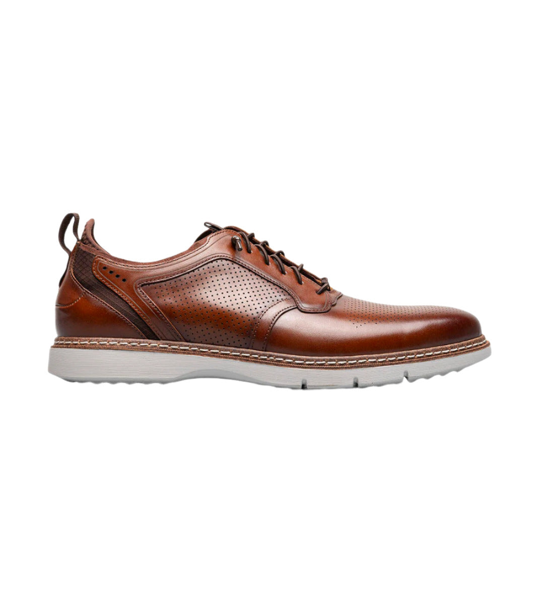 Stacy Adams Men's Sync Plain Toe Elastic Lace Up Casual Loafer - Cognac