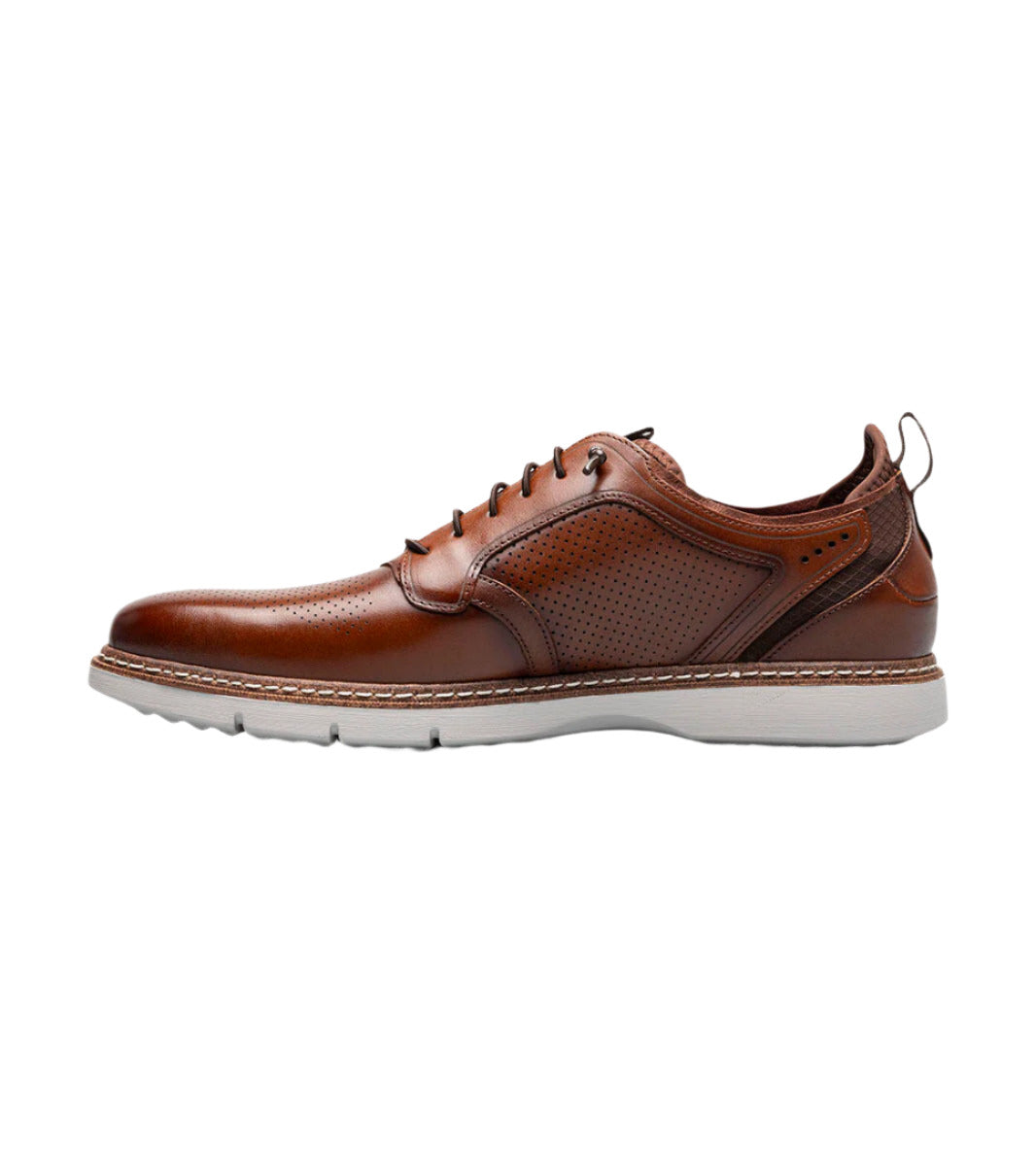Stacy Adams Men's Sync Plain Toe Elastic Lace Up Casual Loafer - Cognac