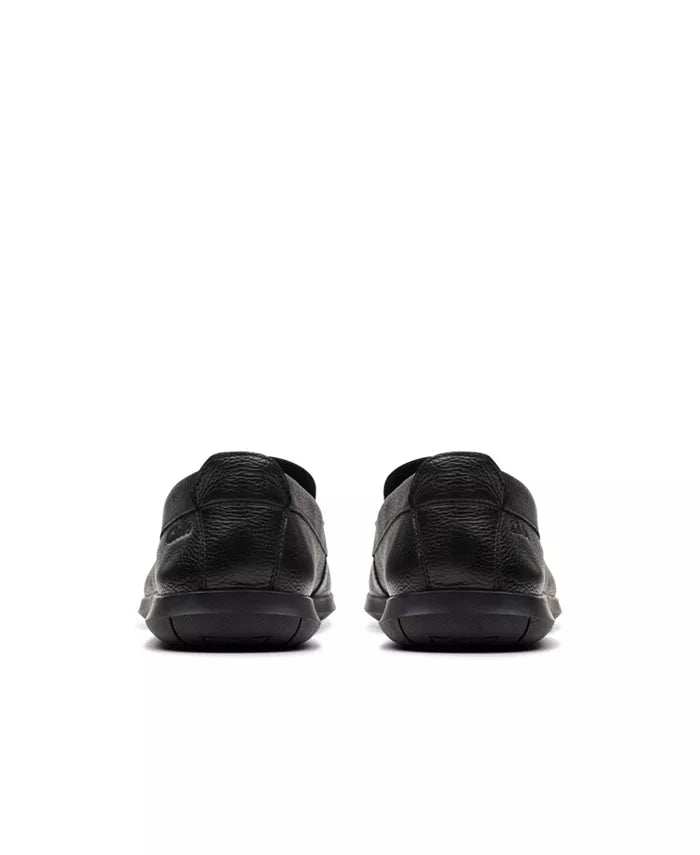 Clarks Men's Flexway Step Leather Slip Ons - Black