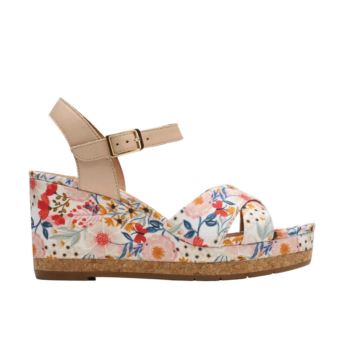 Clarks Women's Chicly Platform Sandal - Floral White