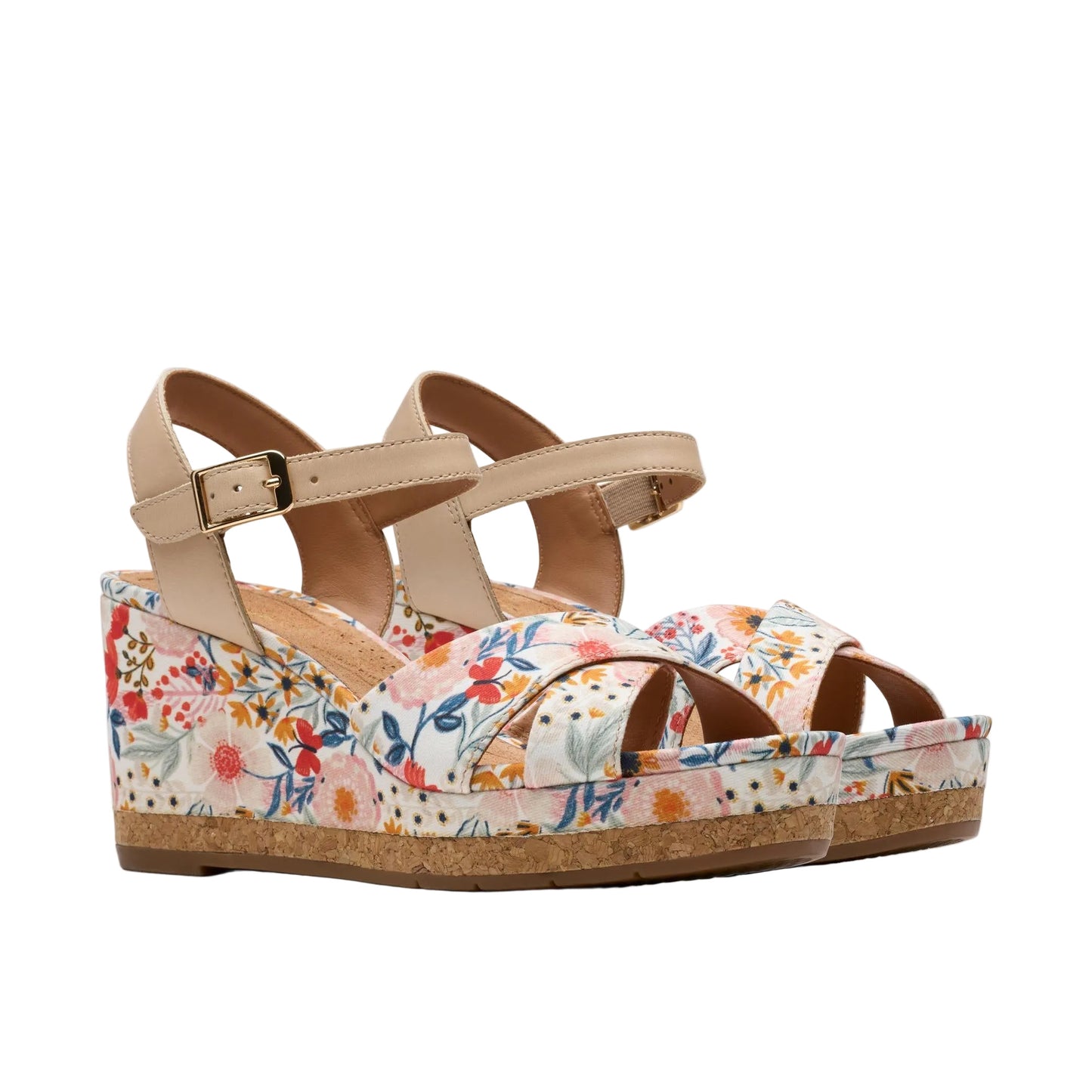 Clarks Women's Chicly Platform Sandal - Floral White