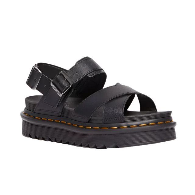 Dr. Martans Women's VOSS II Athena Leather Strap Sandals - Black