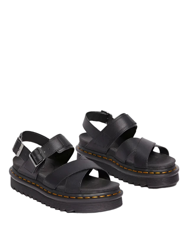Dr. Martans Women's VOSS II Athena Leather Strap Sandals - Black