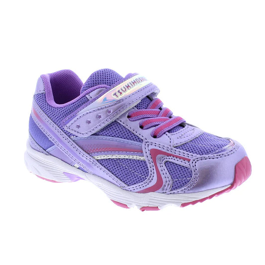 Tsukihoshi Kids Glitz Velcro Sneaker - Purple (Kids Sizes 8.5 to 1)