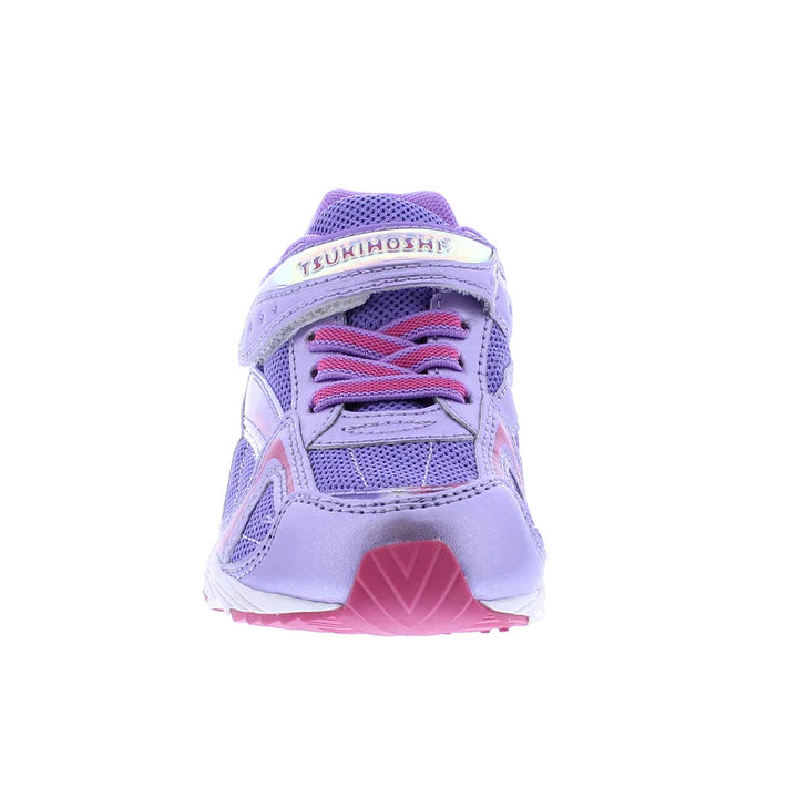 Tsukihoshi Kids Glitz Velcro Sneaker - Purple (Kids Sizes 8.5 to 1)