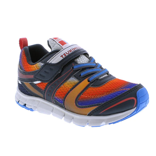 Tsukihoshi Childs Velocity Velcro Sneaker - Graphite/Orange (Childs Sizes 7 to 1)