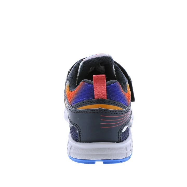 Tsukihoshi Childs Velocity Velcro Sneaker - Graphite/Orange (Childs Sizes 7 to 1)
