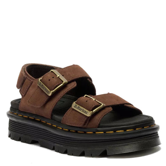 Dr Marten's Women's Zebzag Nubuck Platform Sandals - Sepia Brown