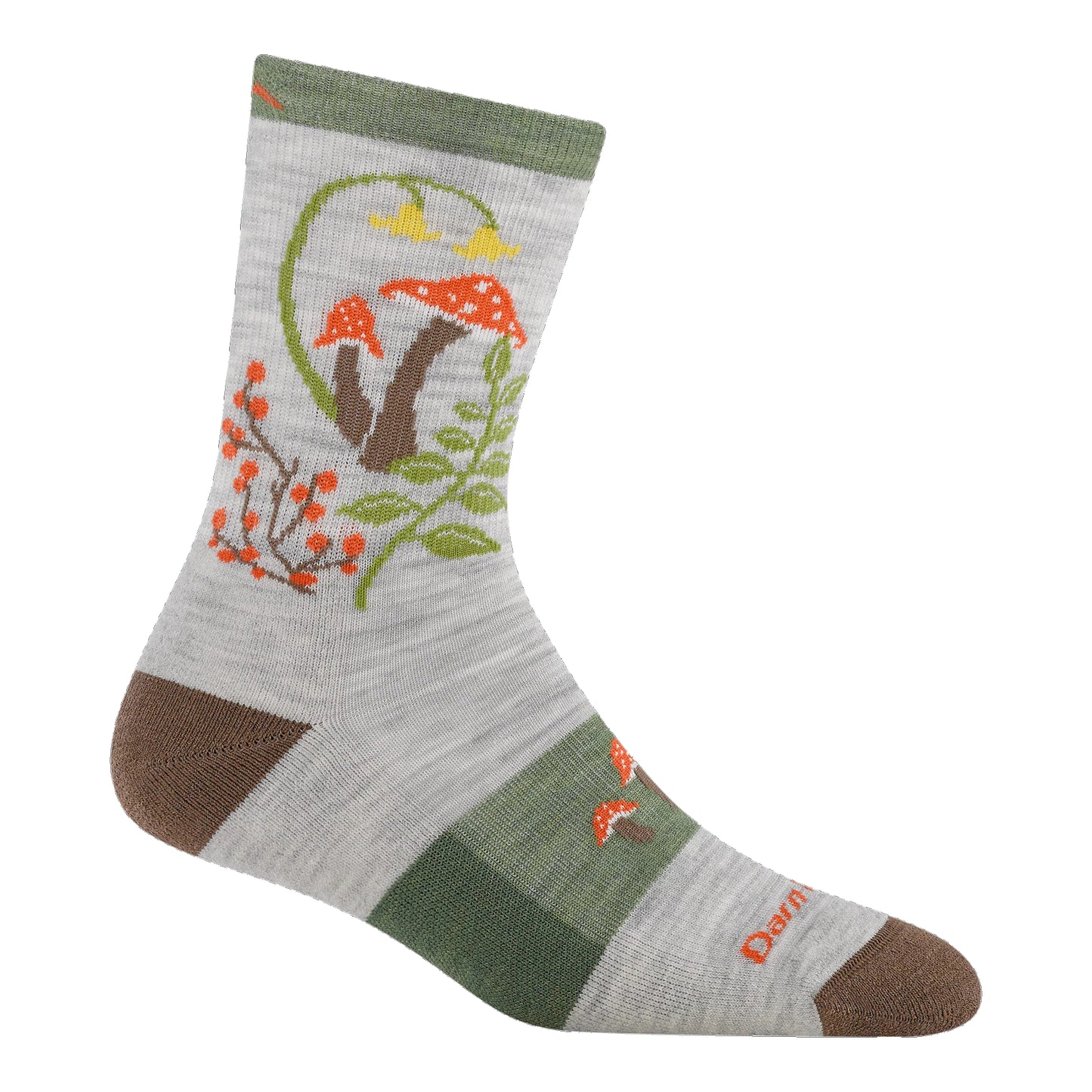Darn Tough Women's Mellow Mushrooms Micro Crew Lightweight Hiking Socks - Ash