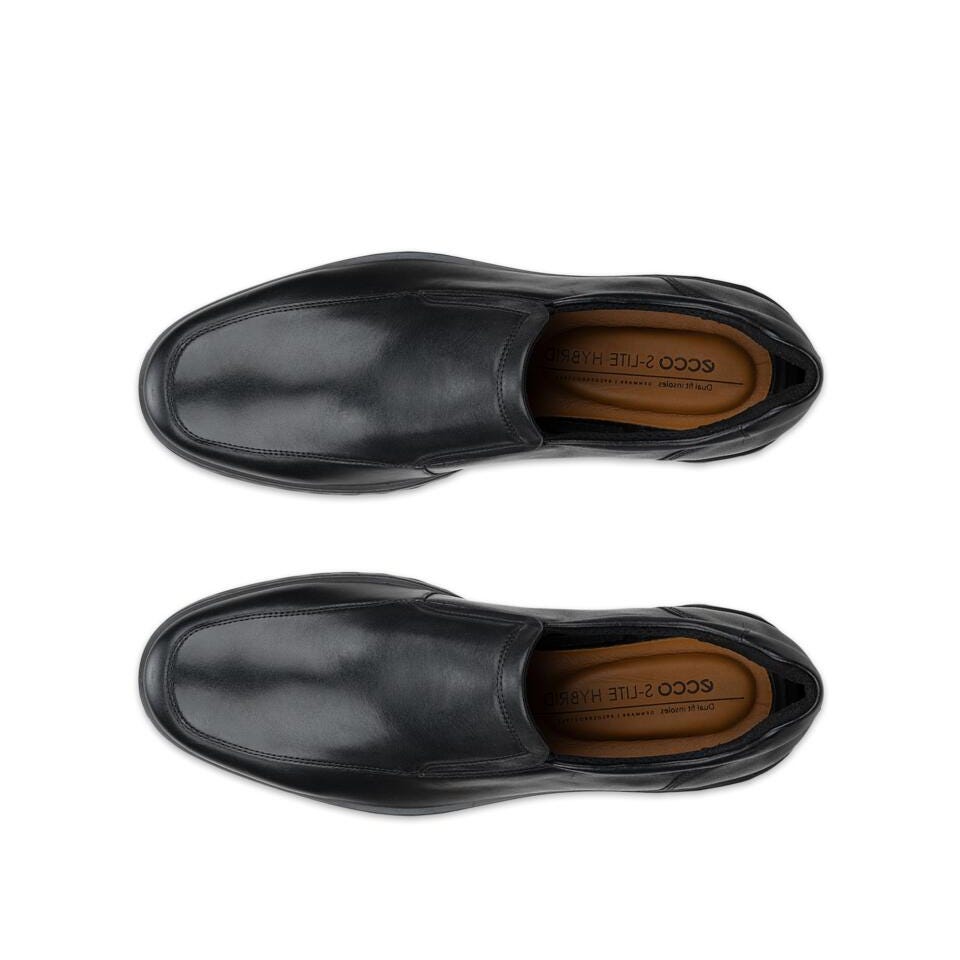 ECCO S Lite Hybrid Men's Leather Slip-On Dress Shoe - Black