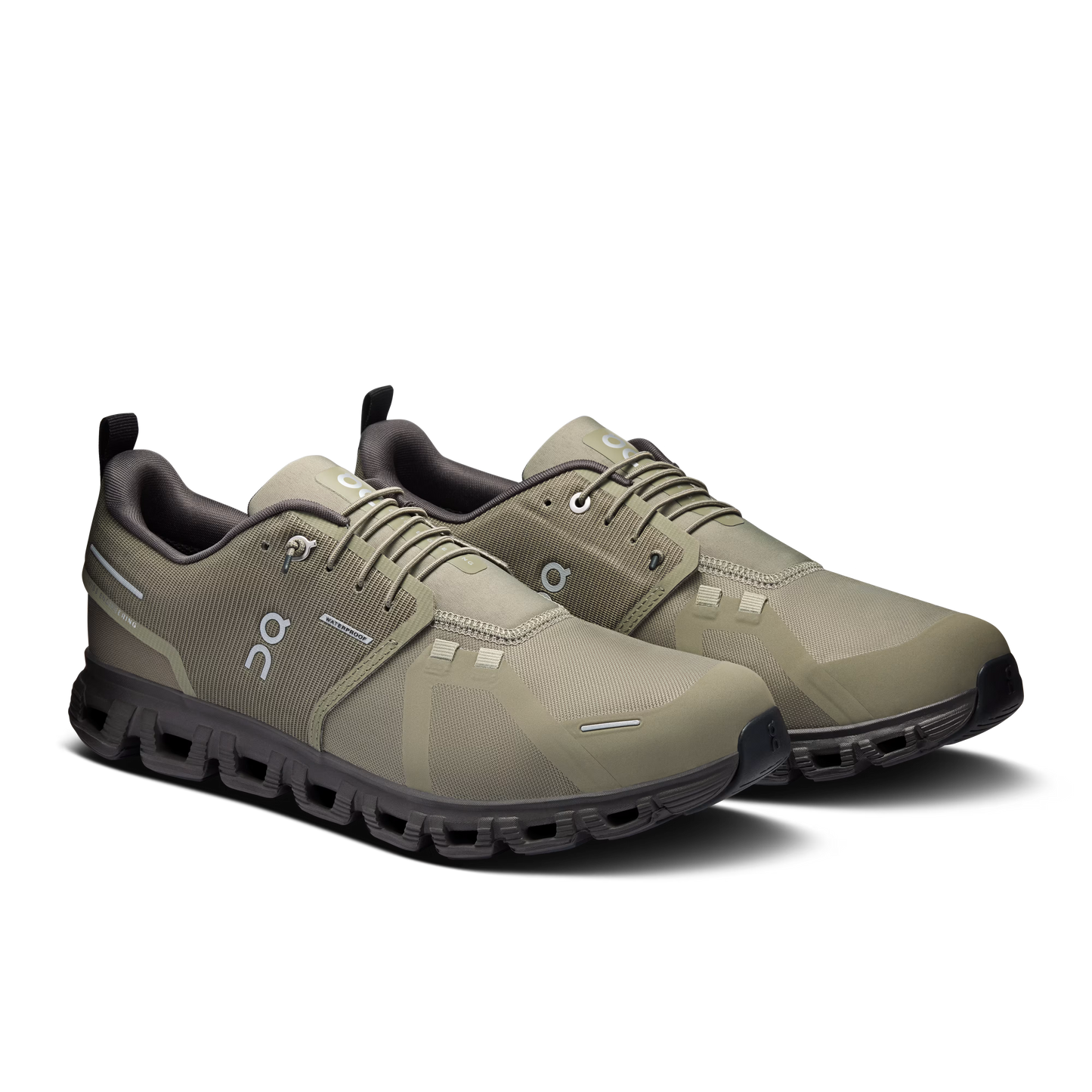 On Running Men's Cloud 6 Waterproof Shoes- Olive | Espresso