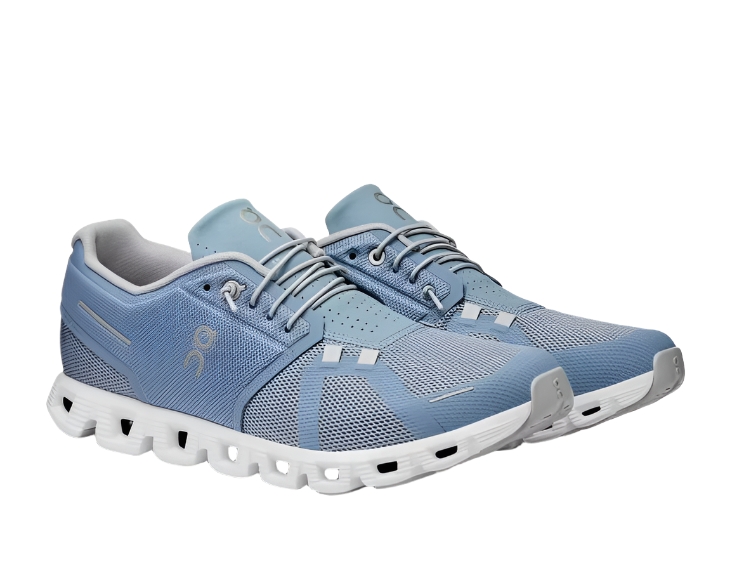 On Running Men's Cloud 5 Sneaker - Chambray/White