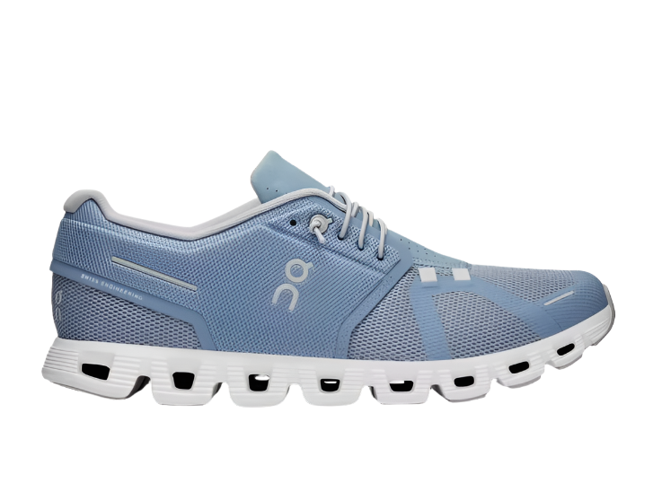 On Running Men's Cloud 5 Sneaker - Chambray/White