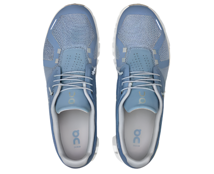 On Running Men's Cloud 5 Sneaker - Chambray/White