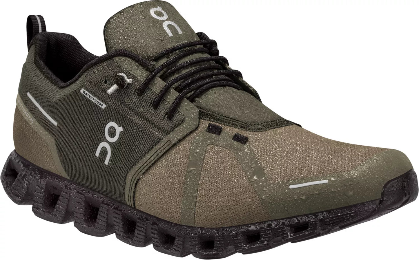 On Running Men's Cloud 5 Waterproof Sneaker - Olive/Black