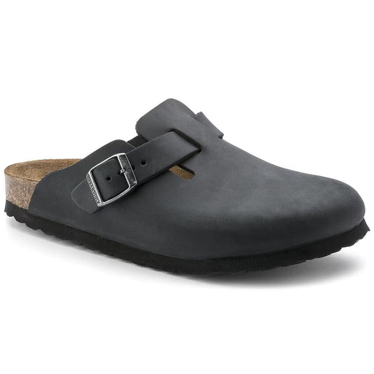 Birkenstock Unisex Boston Oiled Leather Clog - Black