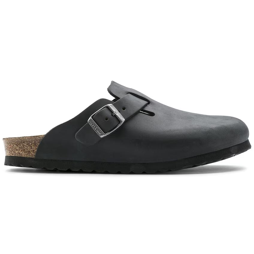 Birkenstock Unisex Boston Oiled Leather Clog - Black