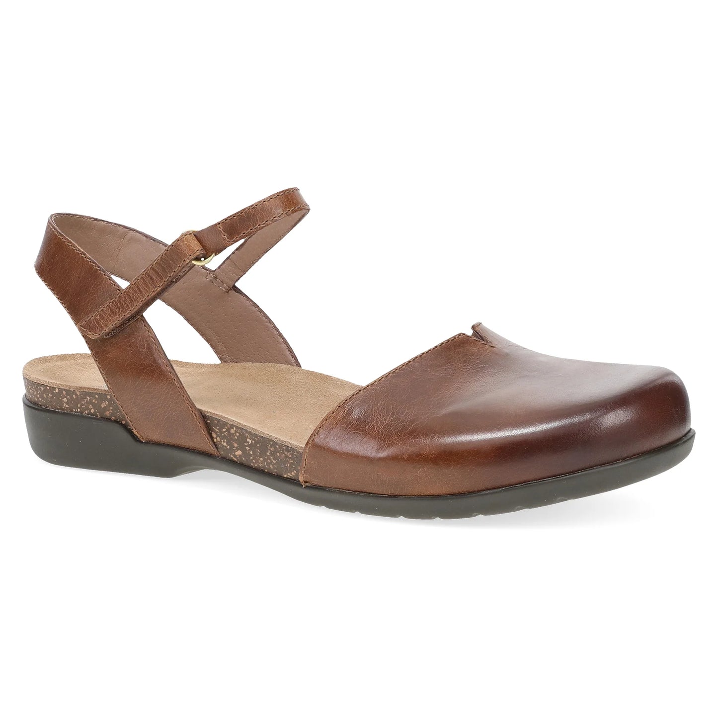 Dansko Women's Rowan Waxy Burnished Leather Sandal - Tan