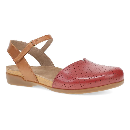 Dansko Women's Rowan Sandals - Red Perforated Leather