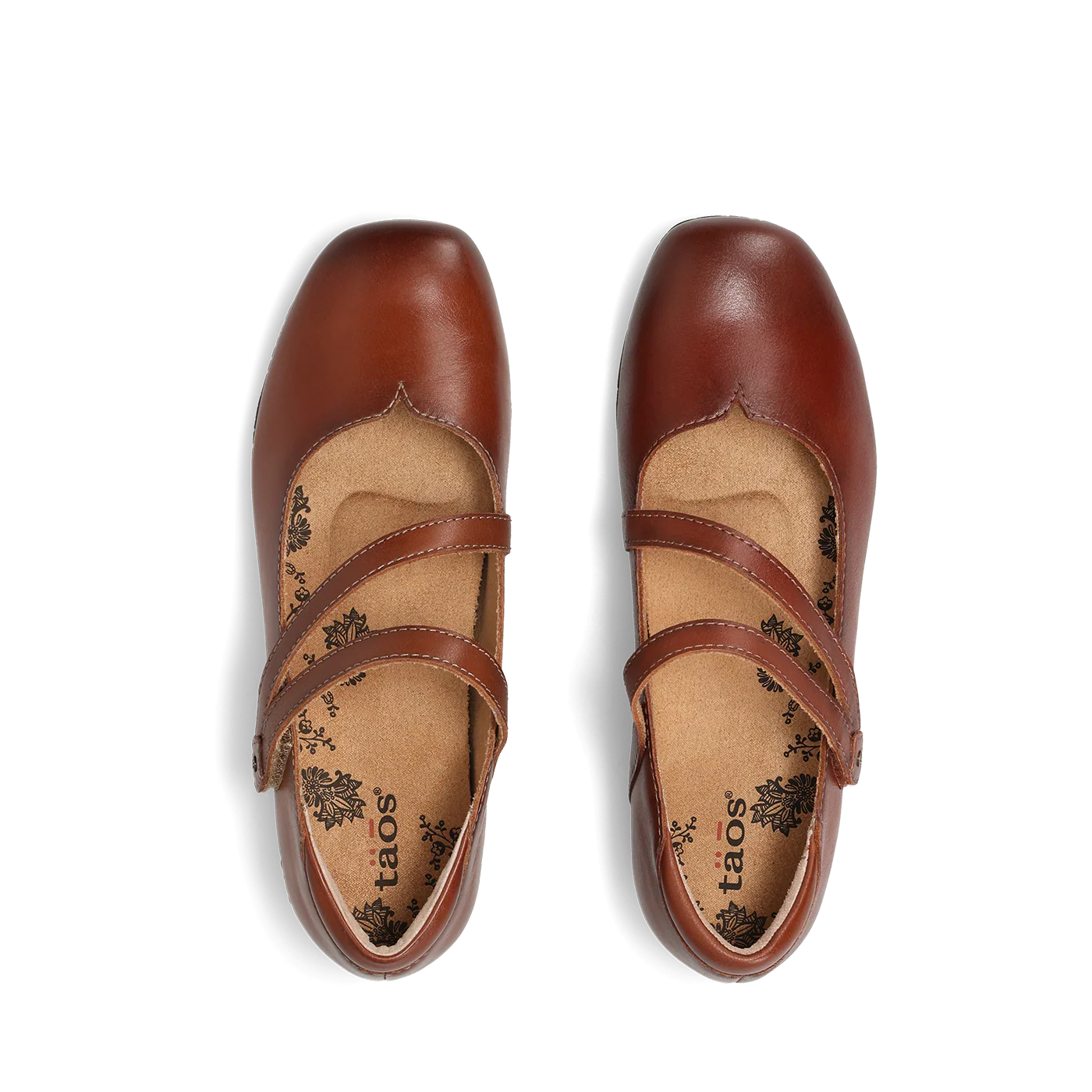 Taos Footwear Women's Mary Jane Banter Leather Flat - Cognac